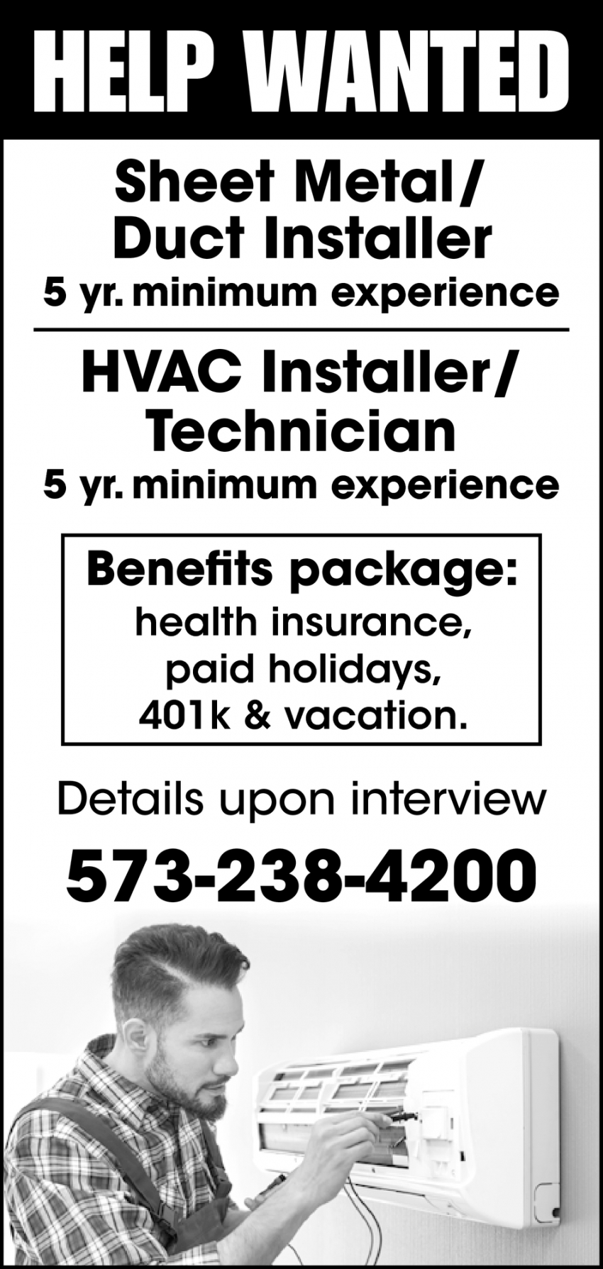 Sheet Metal/ Duct Installer & HVAC Installer/ Technician, Peters