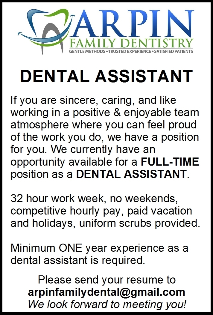 Dental Assistant, Arpin Family Dentistry, Cape Girardeau, MO