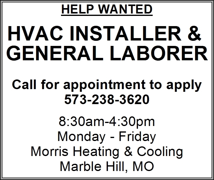 HVAC Installer & General Laborer, Morris Heating & Cooling