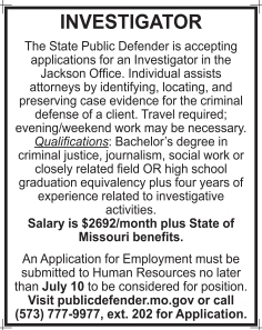 Investigator, Missouri State Public Defender
