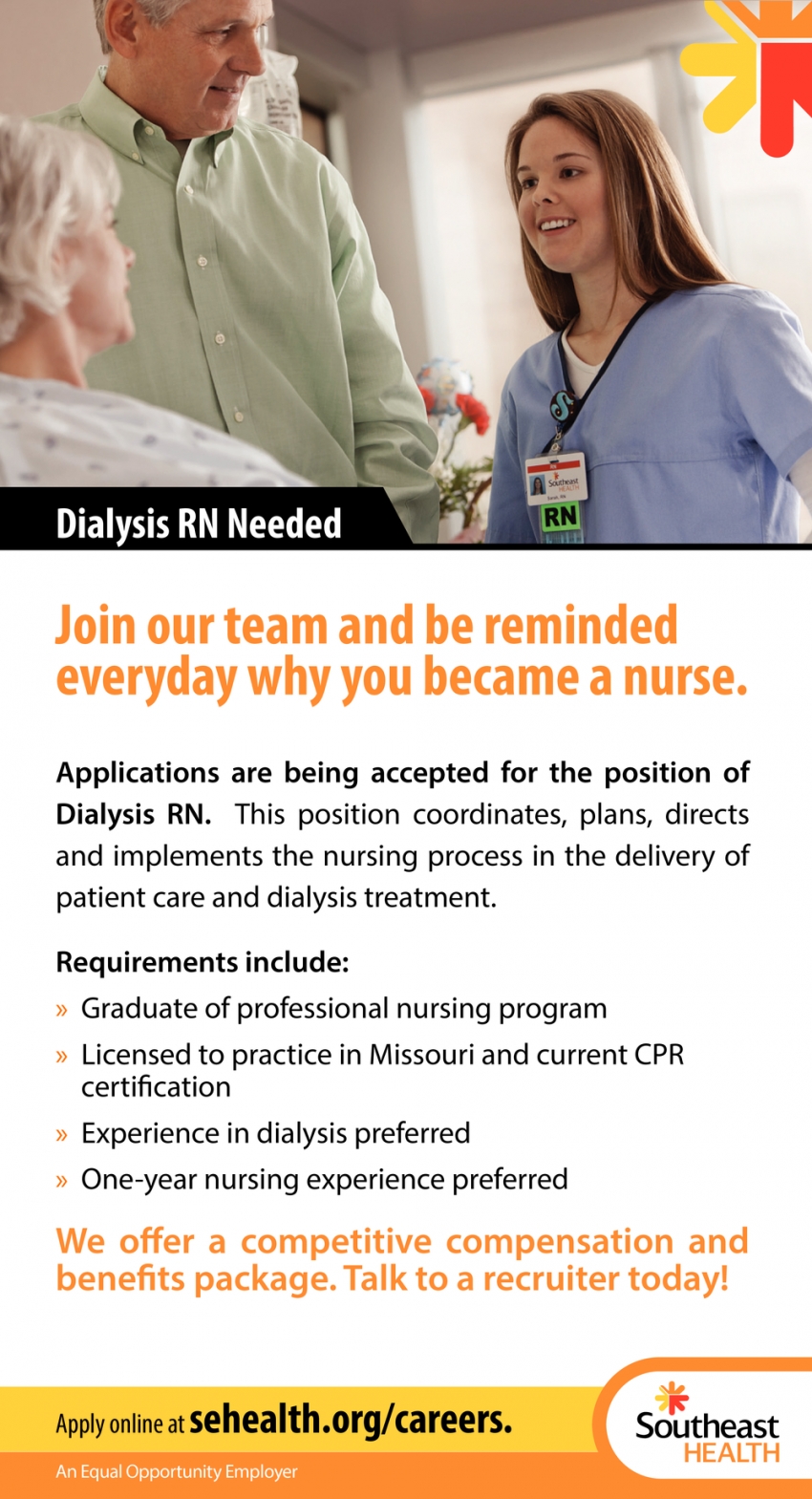 Dialysis RN, Southeast Health, Cape Girardeau, MO
